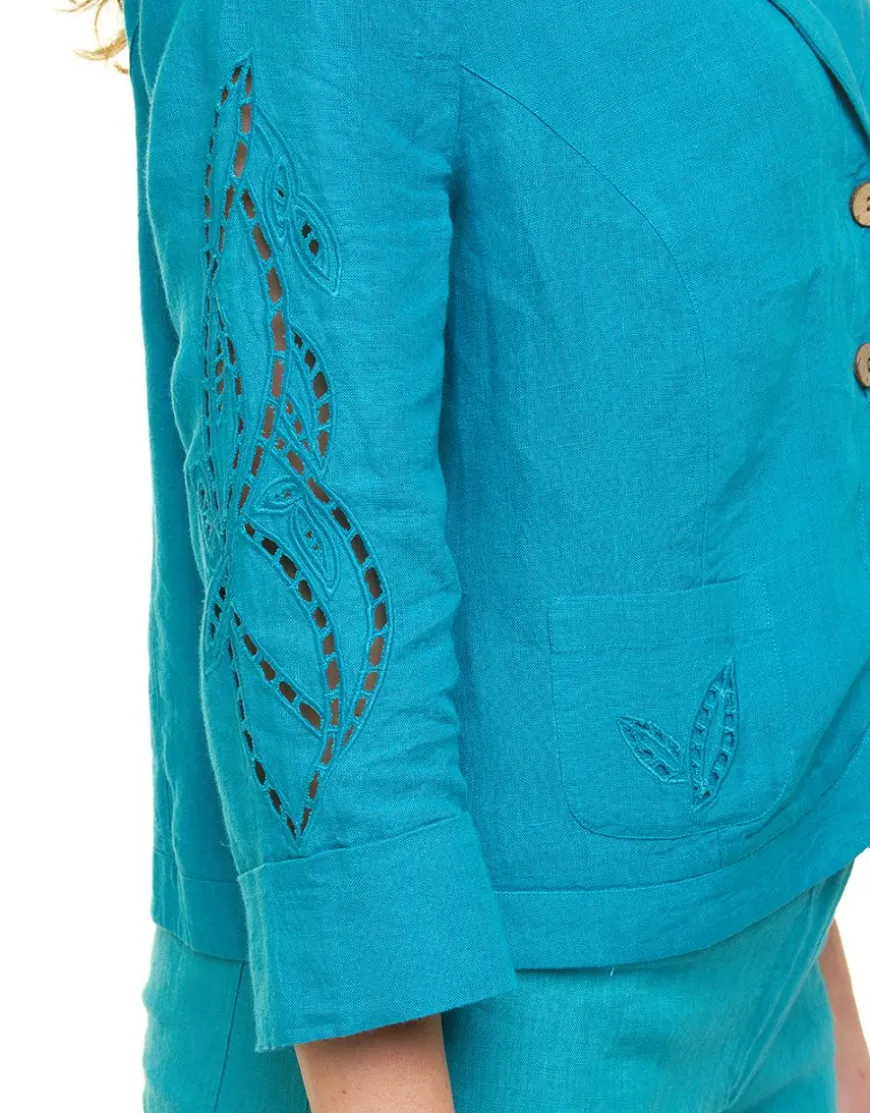 Veste 100% lin bleu