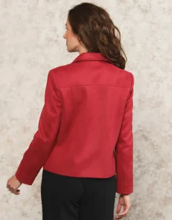 Veste aspect daim rouge