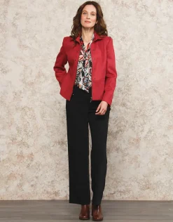 Veste aspect daim rouge