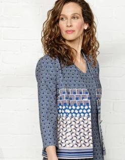 Veste bleue géométrique