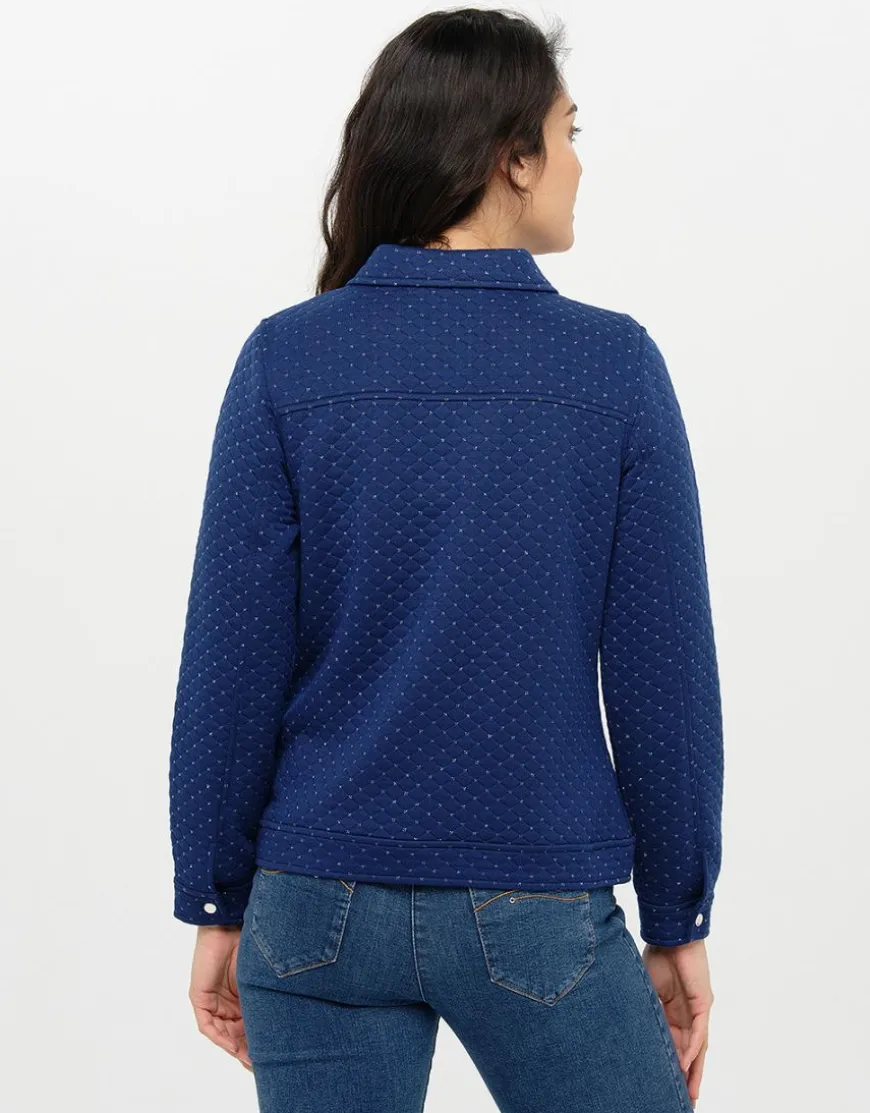 Veste boutonnée bleu