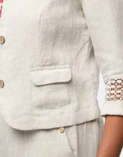 Veste chic lin beige