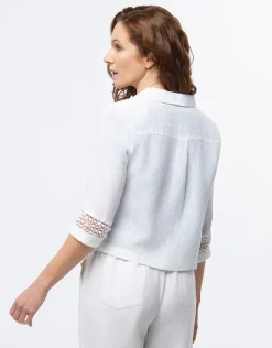 Veste chic lin blanc