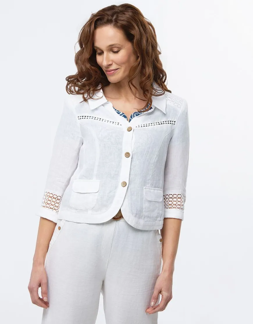 Veste chic lin blanc