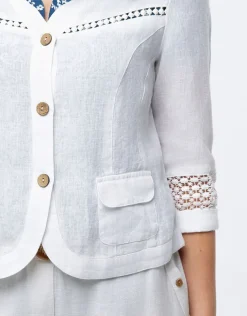 Veste chic lin blanc