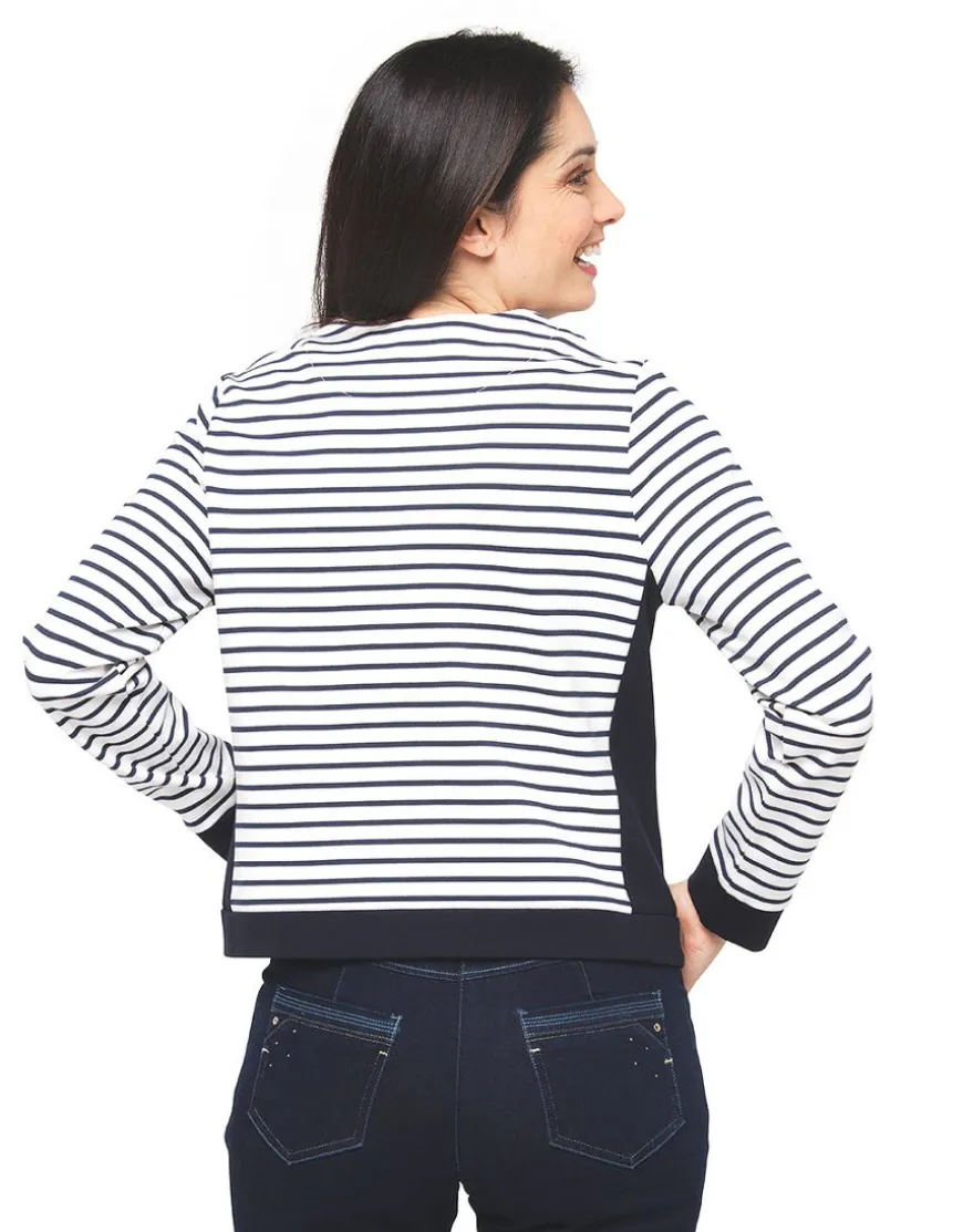 Veste milano rayée bleu