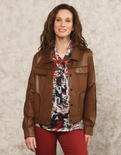 Veste souple suédine brun