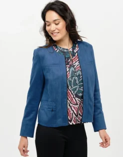 Veste suédine bleue