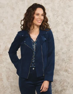 Veste velours côtelé bleu