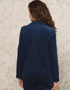 Veste velours côtelé bleu